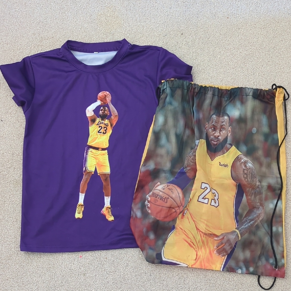 3 For $30. Basketball Graphic Shirt And Drawstring Bag